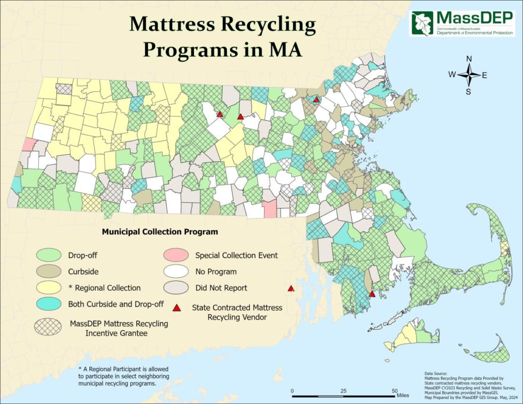 Mattress Recycling Service Coverage In Massachusetts